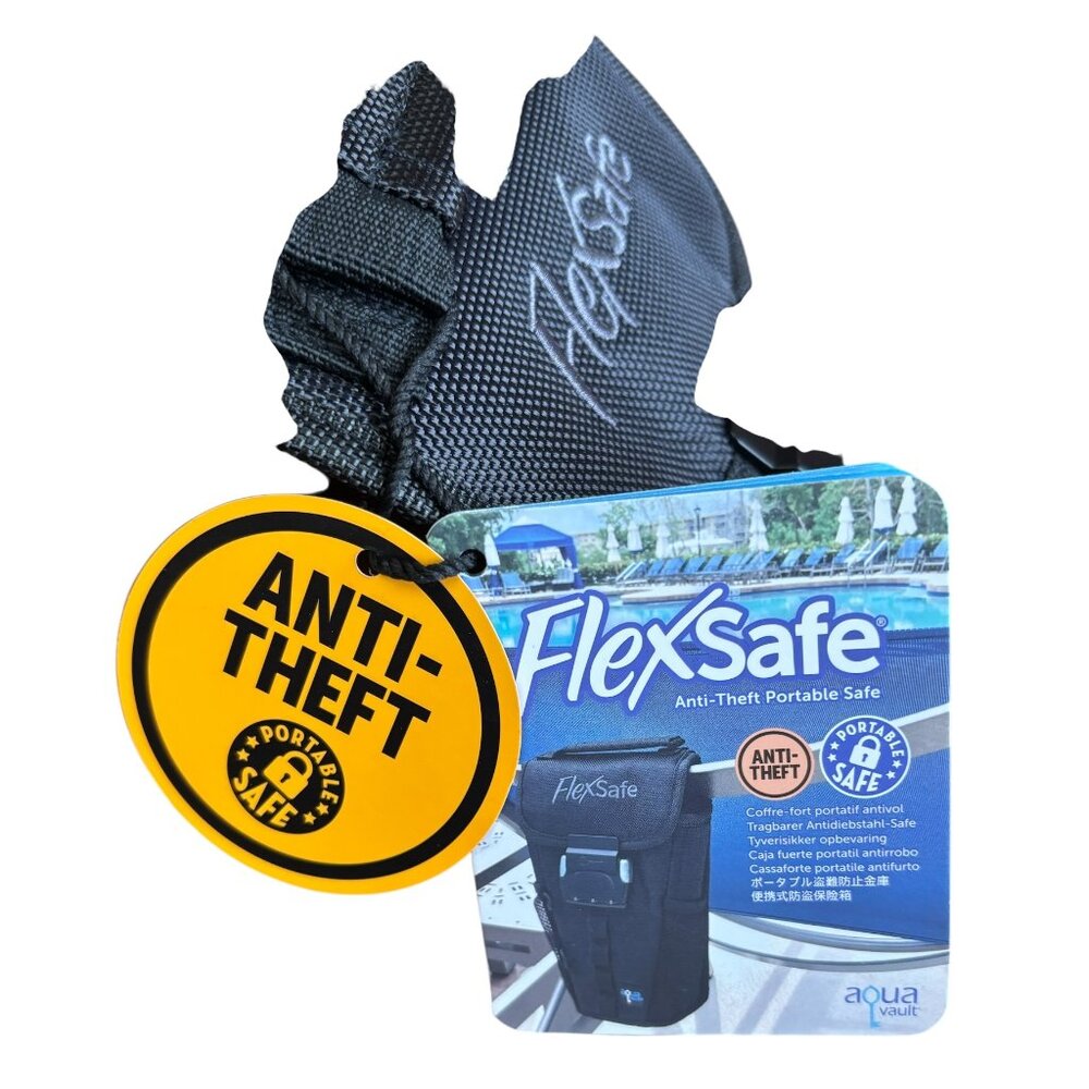 NWT AquaVault FlexSafe Anti-Theft Portable Safe Black NEW